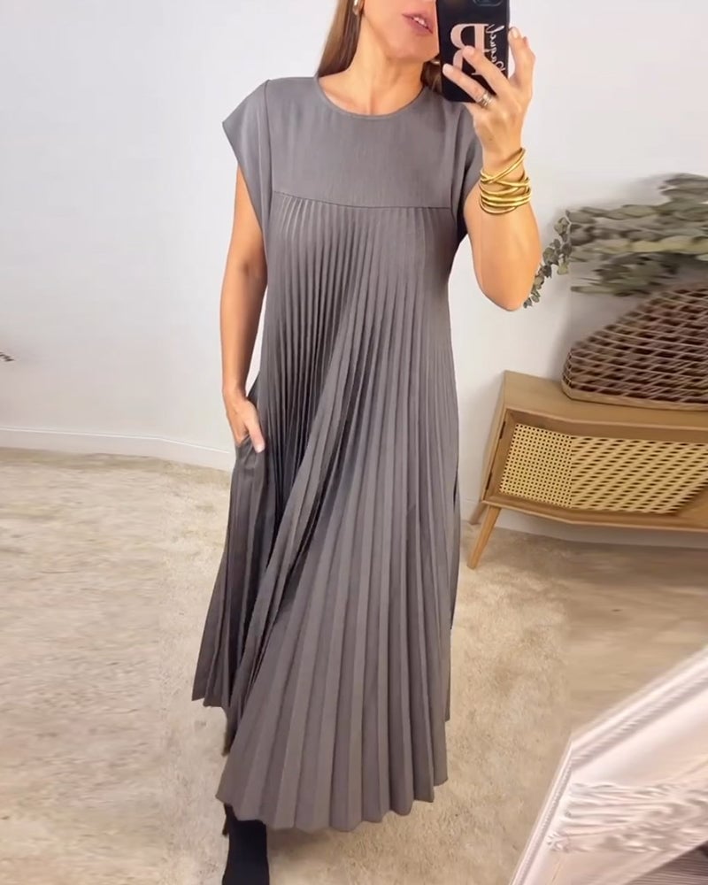 Sofija | Elegantiško kirpimo klostuota maxi suknelė