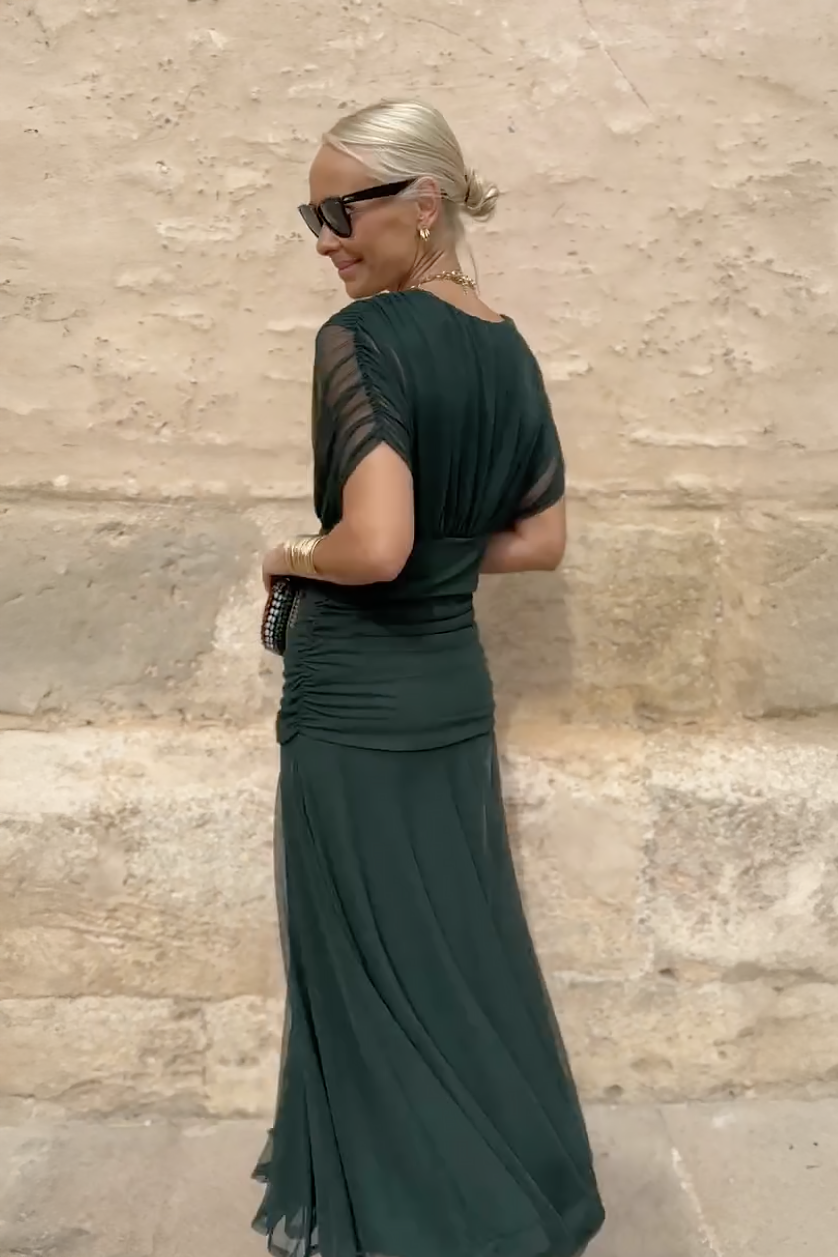 Louise | Elegantiška Maxi vakarėlio suknelė su V kaklo
