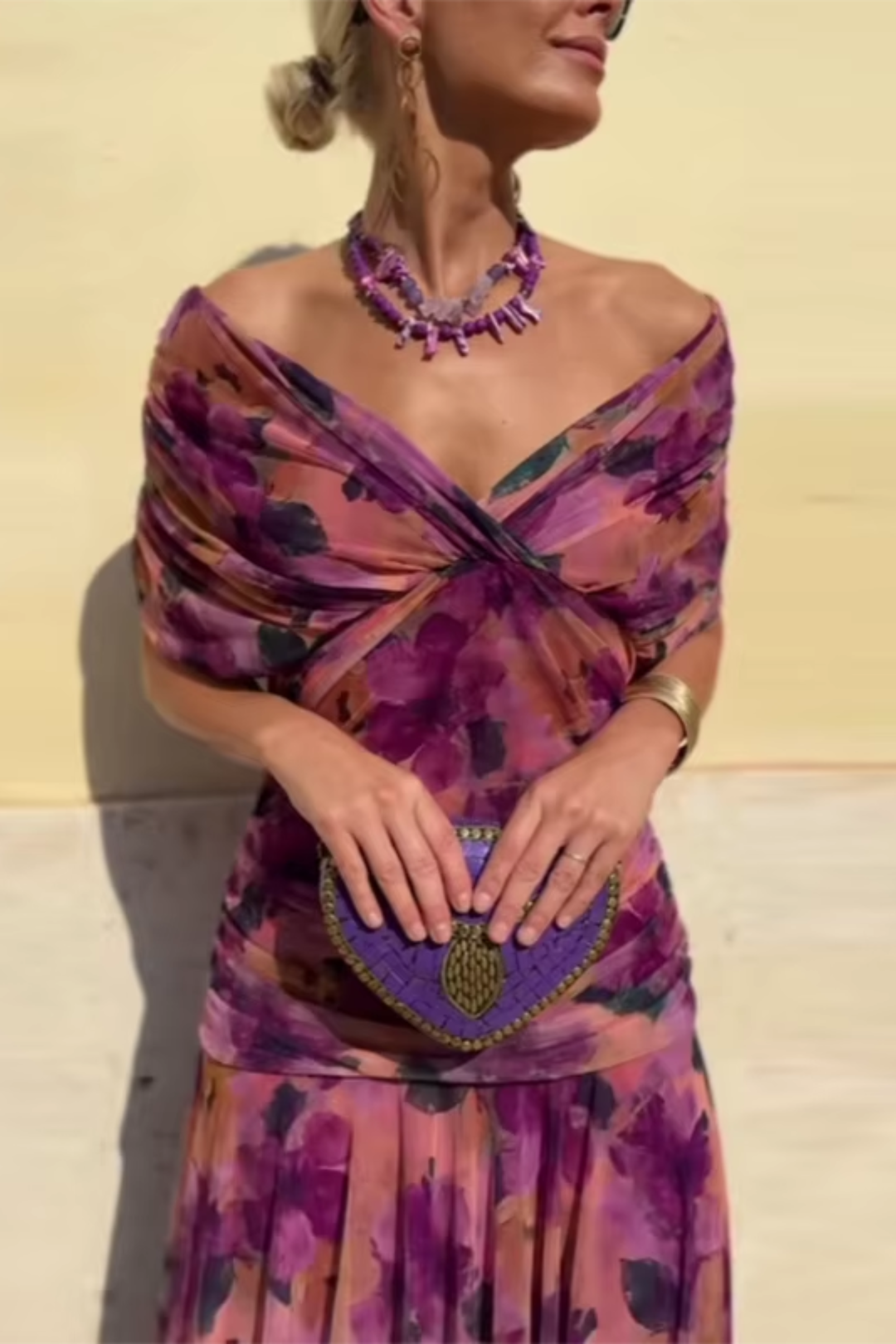 Louise | Elegantiška Maxi vakarėlio suknelė su V kaklo