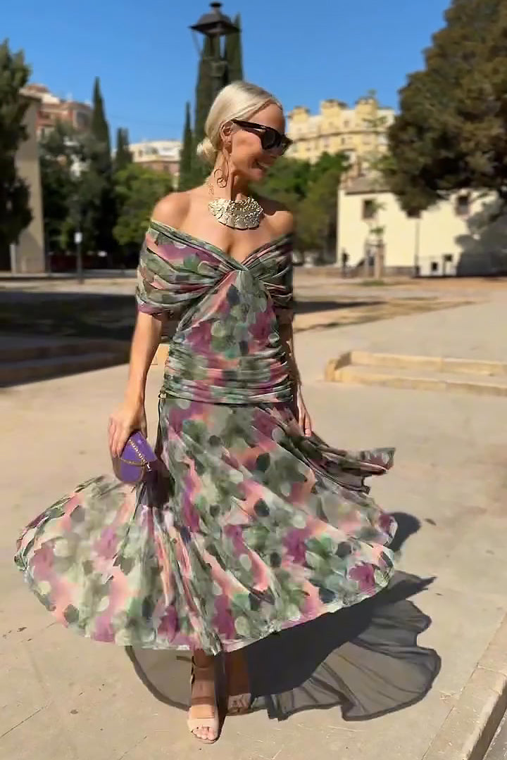 Louise | Elegantiška Maxi vakarėlio suknelė su V kaklo