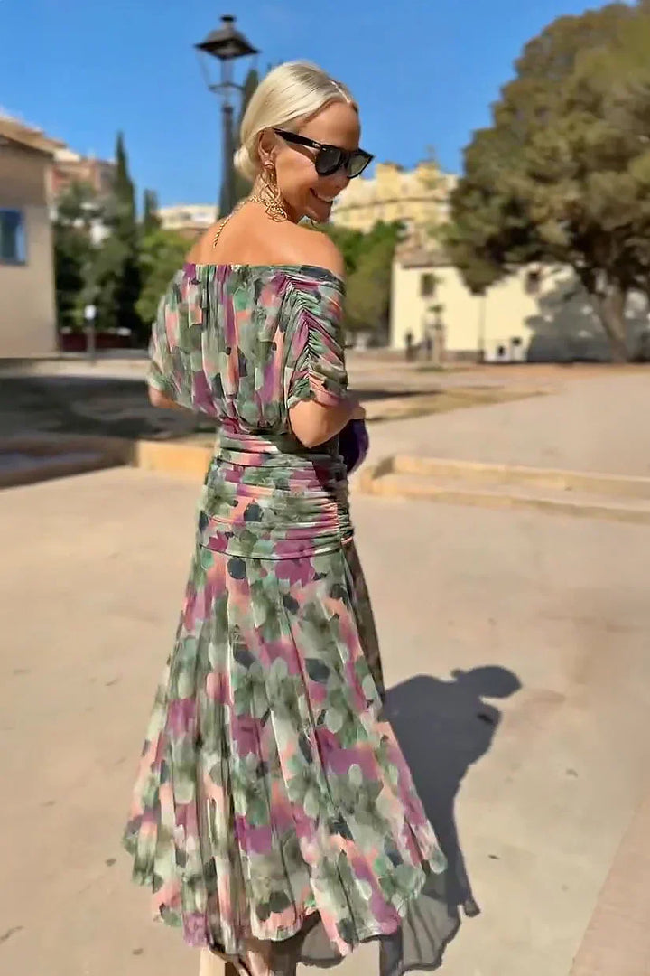 Louise | Elegantiška Maxi vakarėlio suknelė su V kaklo
