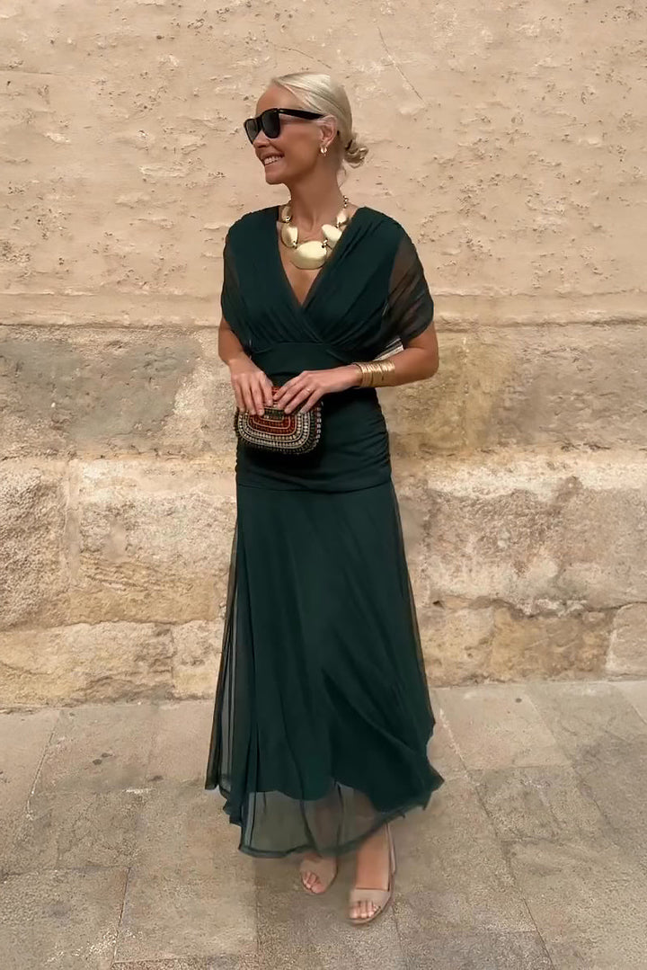 Louise | Elegantiška Maxi vakarėlio suknelė su V kaklo
