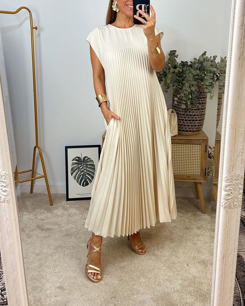 Sofija | Elegantiško kirpimo klostuota maxi suknelė
