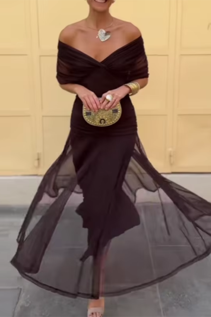 Louise | Elegantiška Maxi vakarėlio suknelė su V kaklo