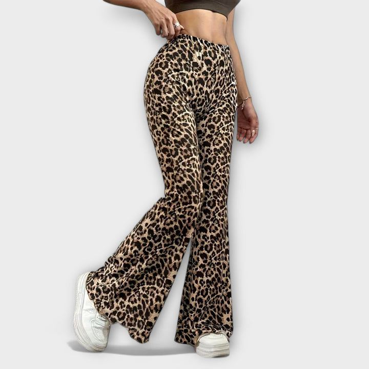 Leopard Bootcut kelnės