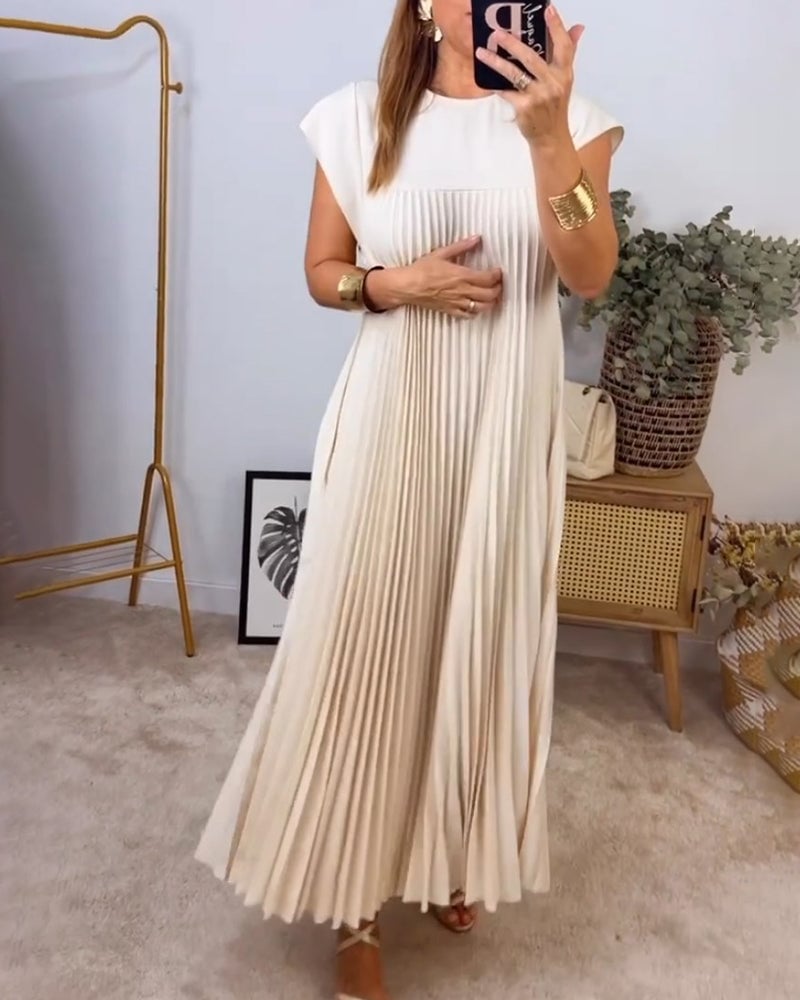 Sofija | Elegantiško kirpimo klostuota maxi suknelė