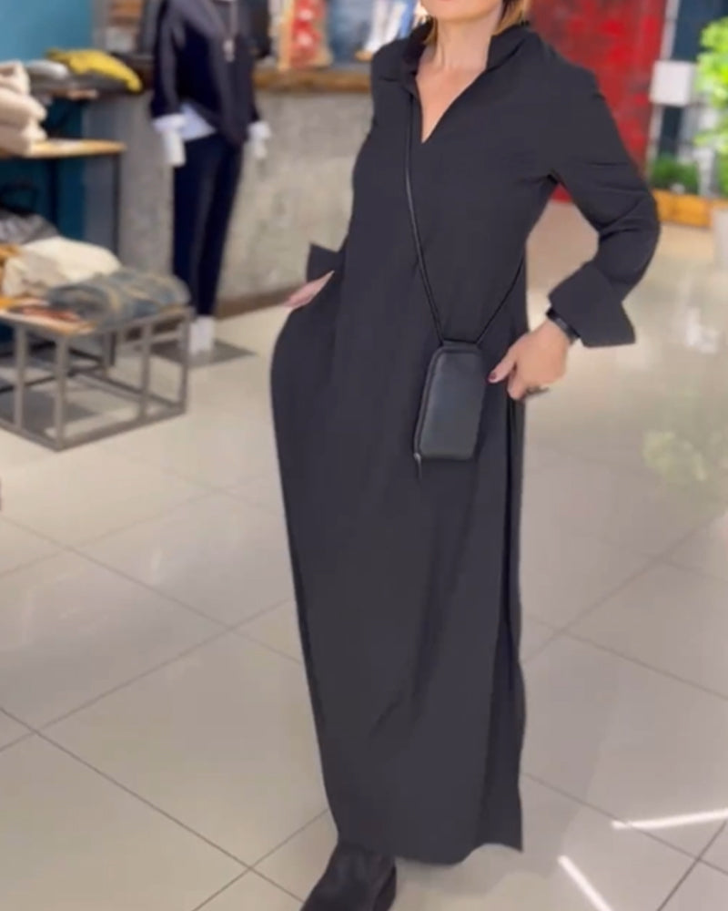 Ieva | Retro Vibe laisvai priglundanti maxi suknelė