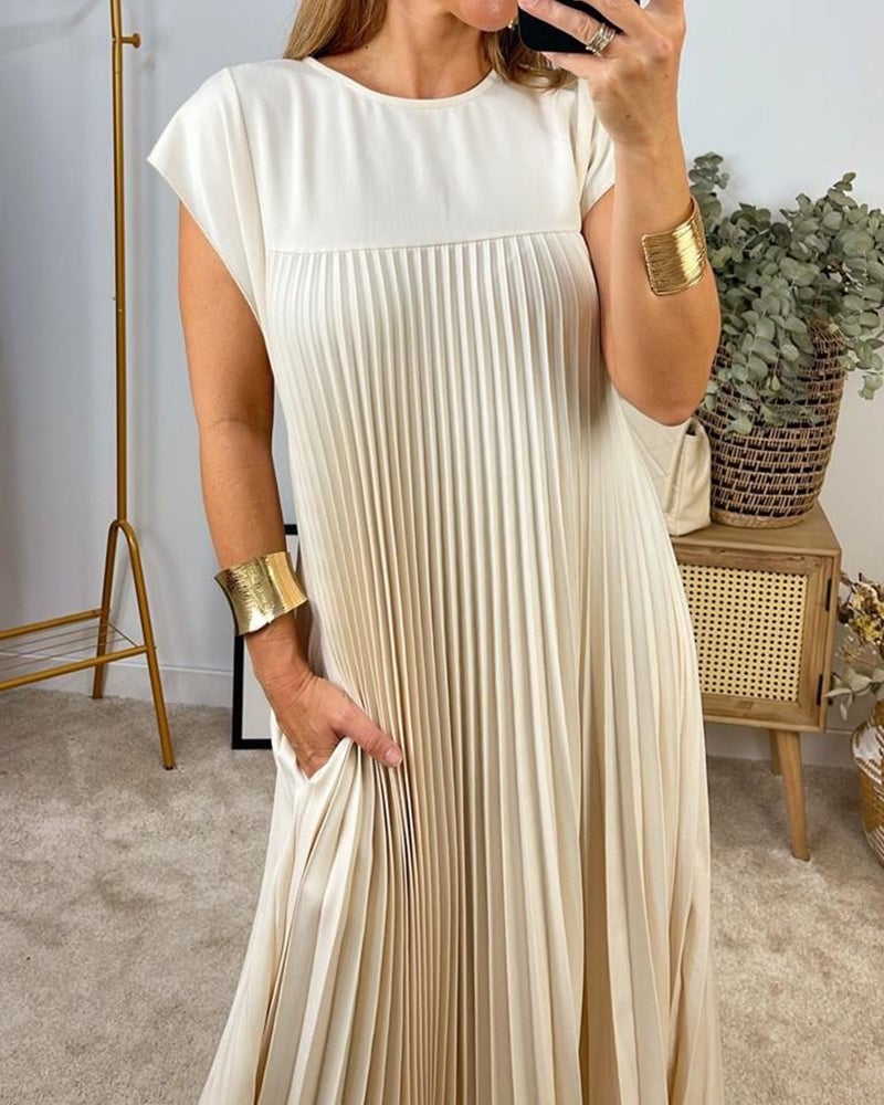 Sofija | Elegantiško kirpimo klostuota maxi suknelė