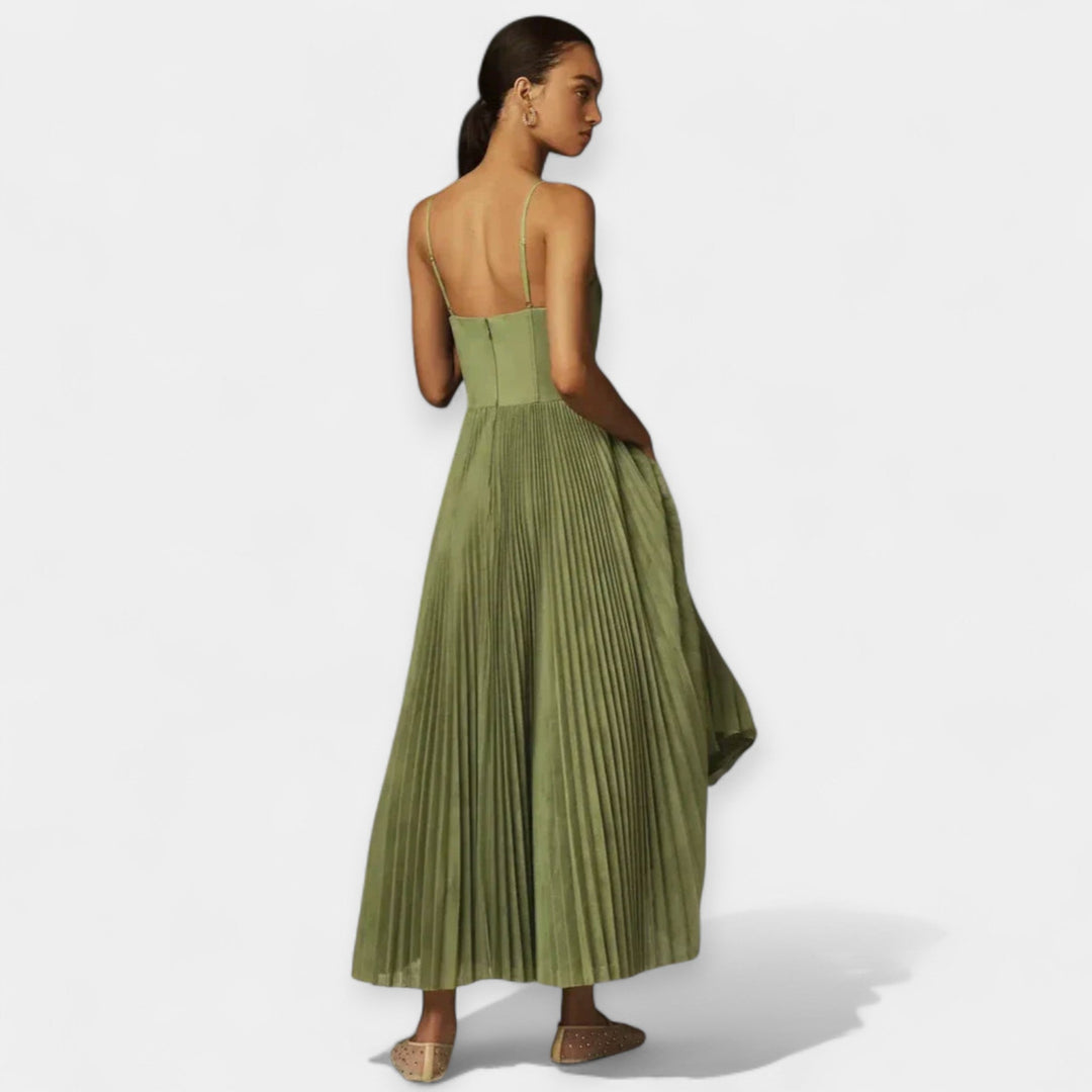 Celine | Plisuota midi suknelė su tiuliu