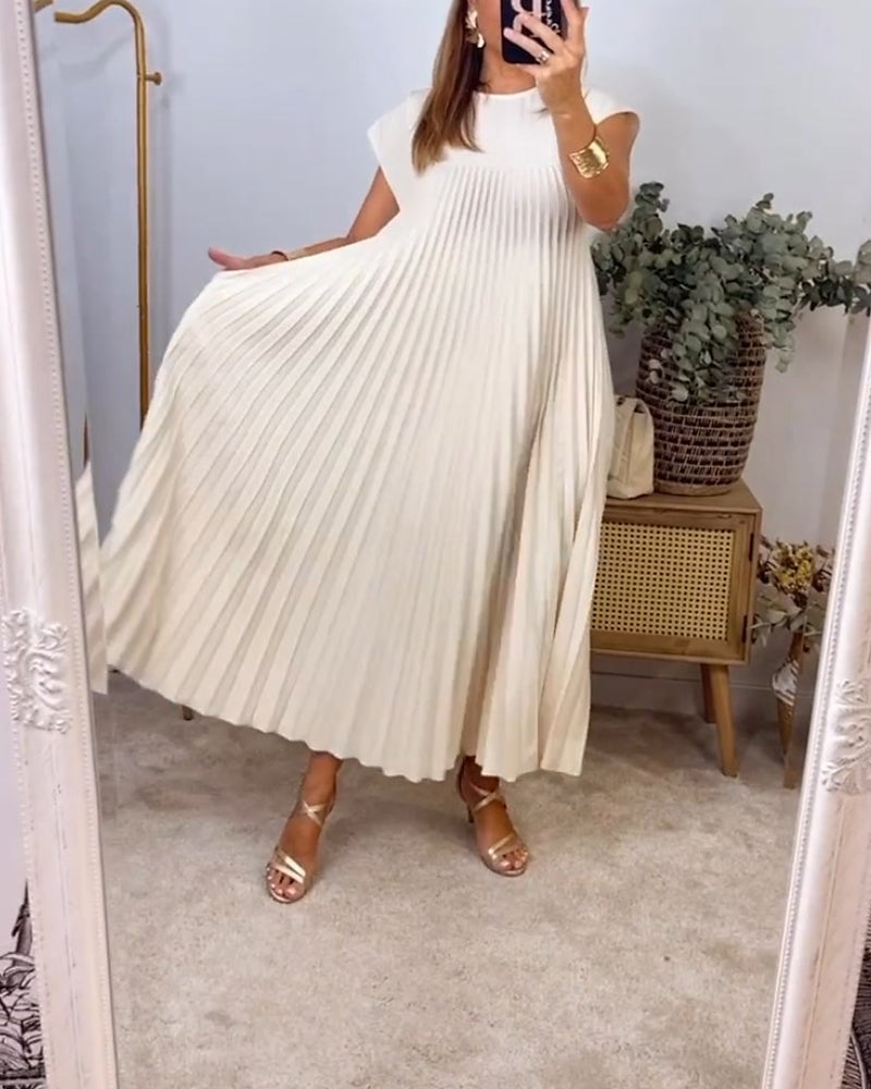 Sofija | Elegantiško kirpimo klostuota maxi suknelė