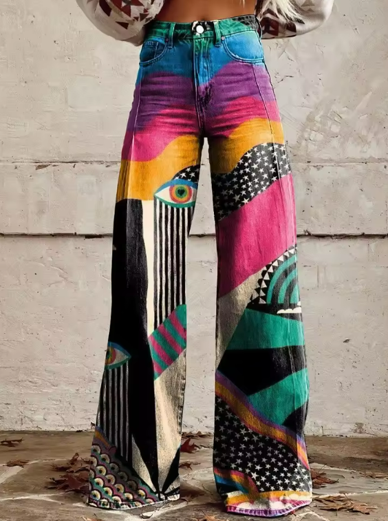 Talia - plačios kelnės Boho Chic