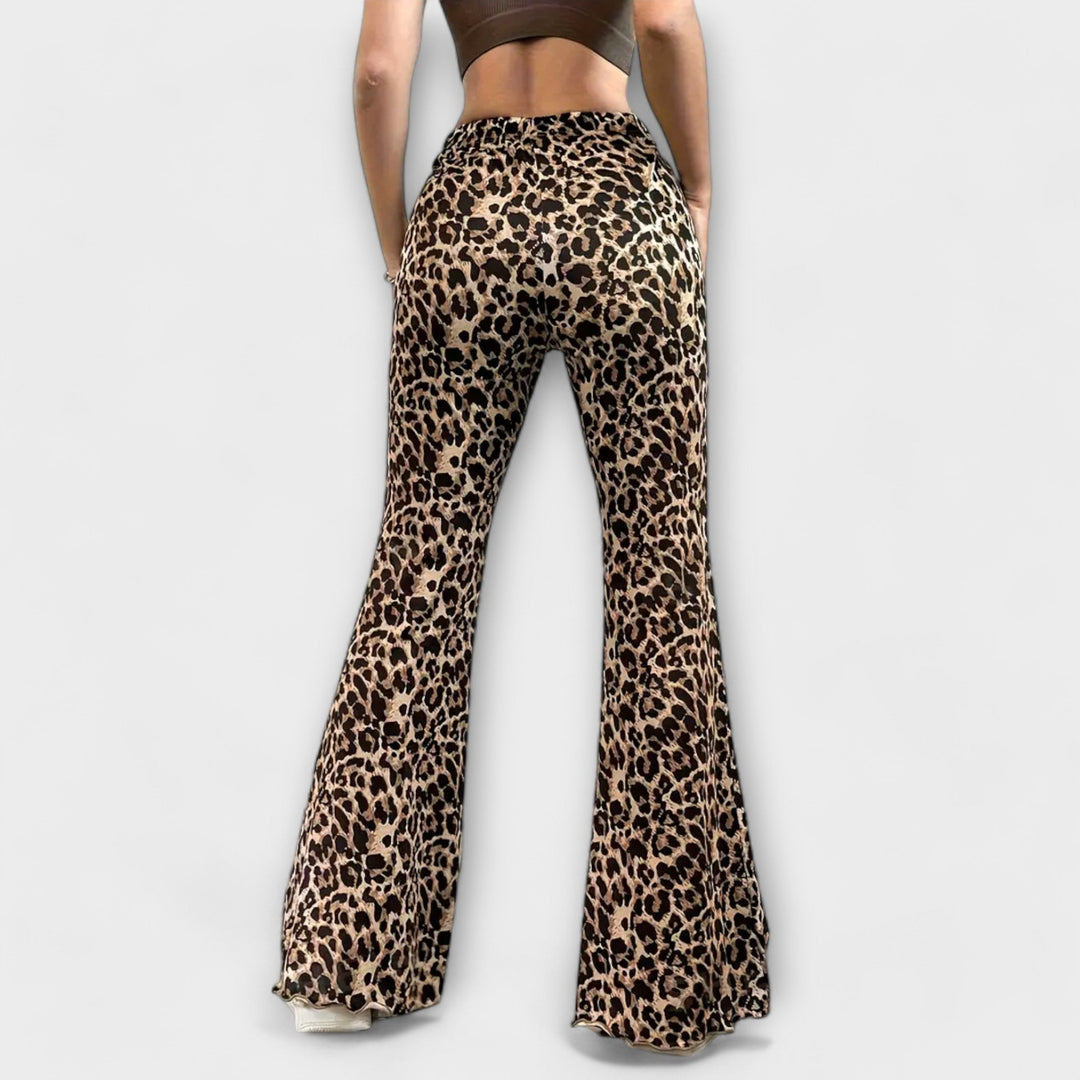 Leopard Bootcut kelnės