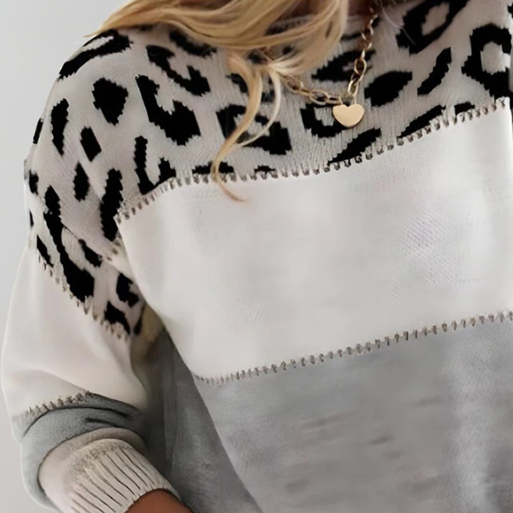 Ophélie | Elegantiškas megztinis su leopardo raštu