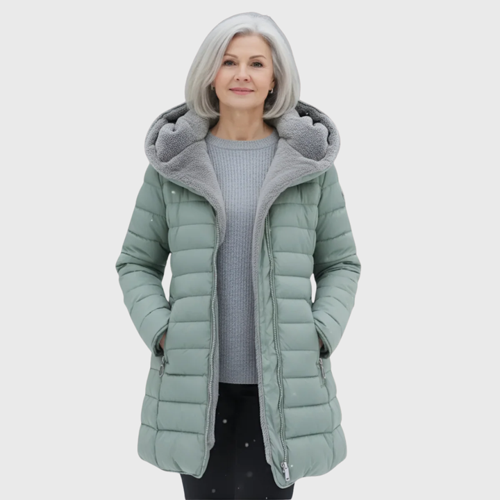 Olivija | vandeniui atsparus paltas su kailiu