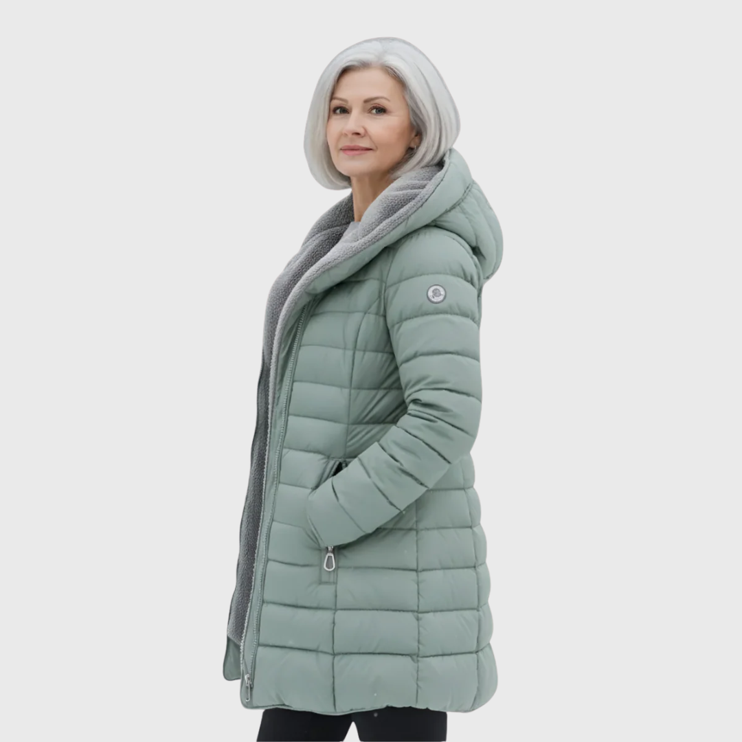 Olivija | vandeniui atsparus paltas su kailiu