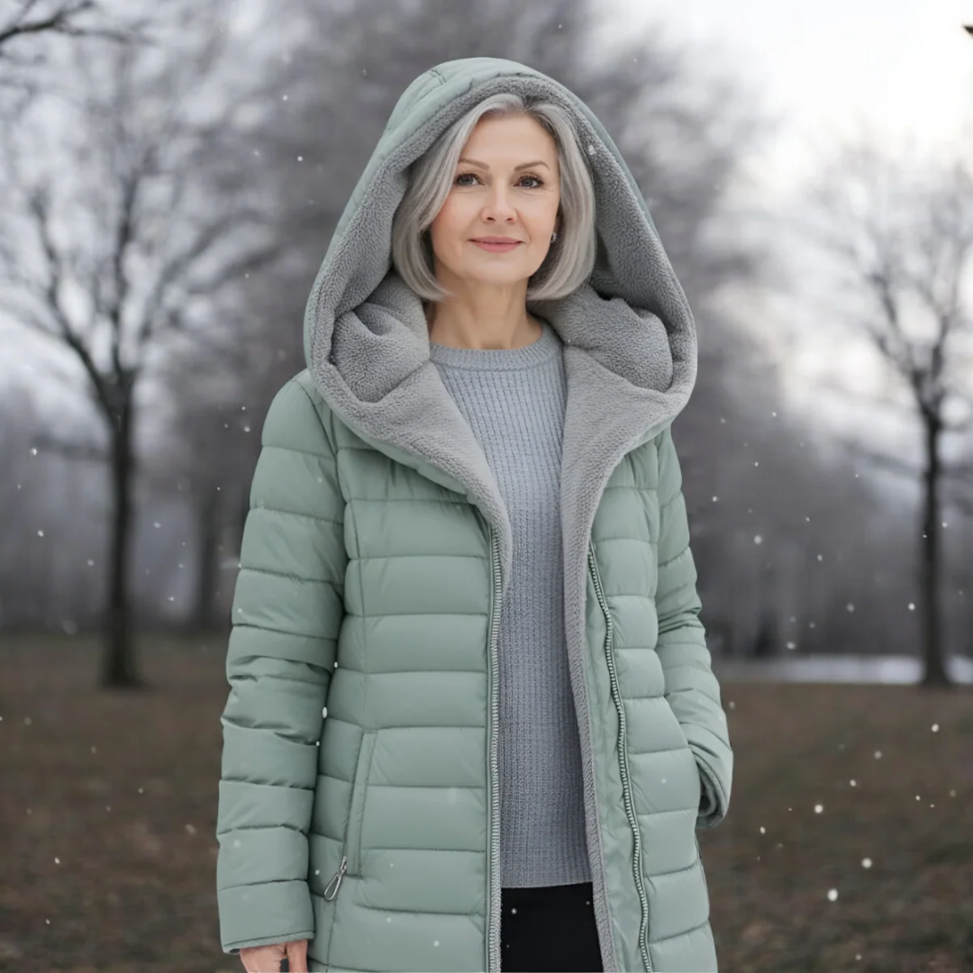Olivija | vandeniui atsparus paltas su kailiu