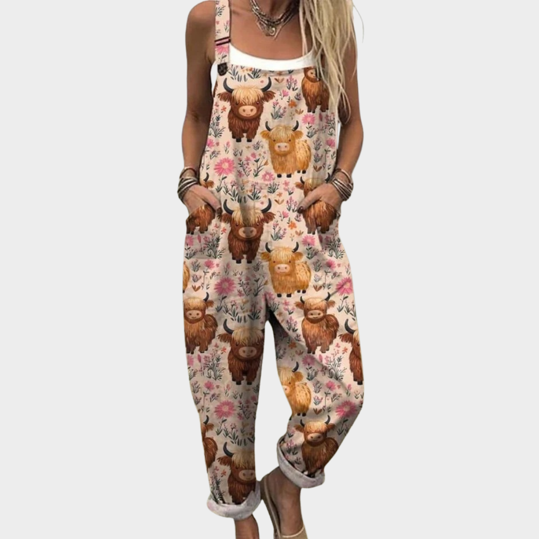 Eglė | Bequeme bedruckte Latzhose