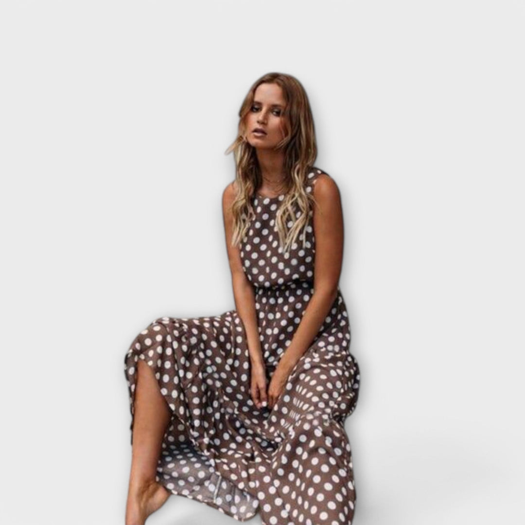 Donna | Boho stiliaus midi suknelė su taškeliais