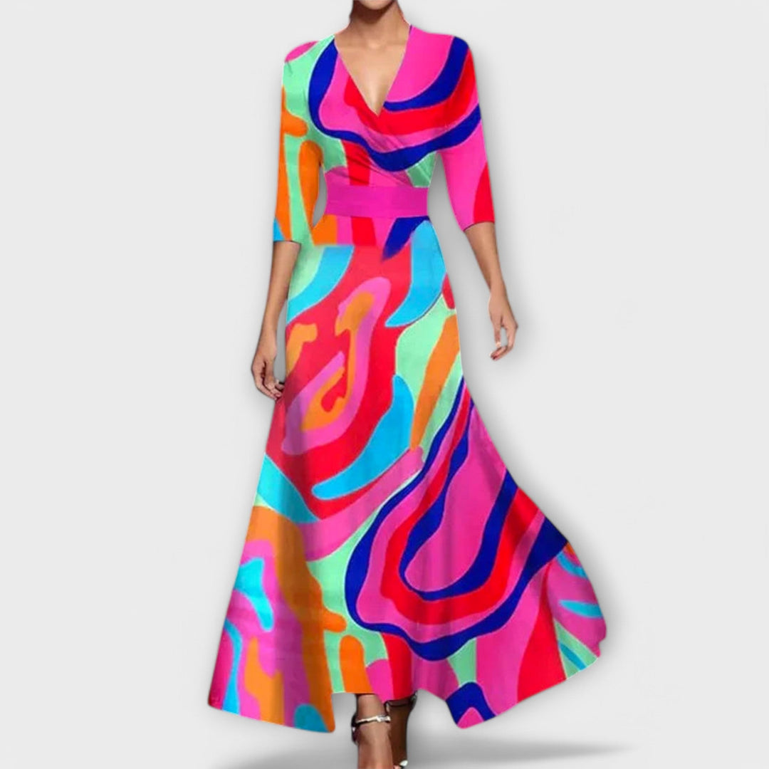 Inês | Moteriška suknelė elegantiškomis rankovėmis