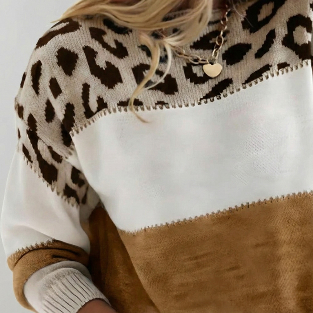 Ophélie | Elegantiškas megztinis su leopardo raštu