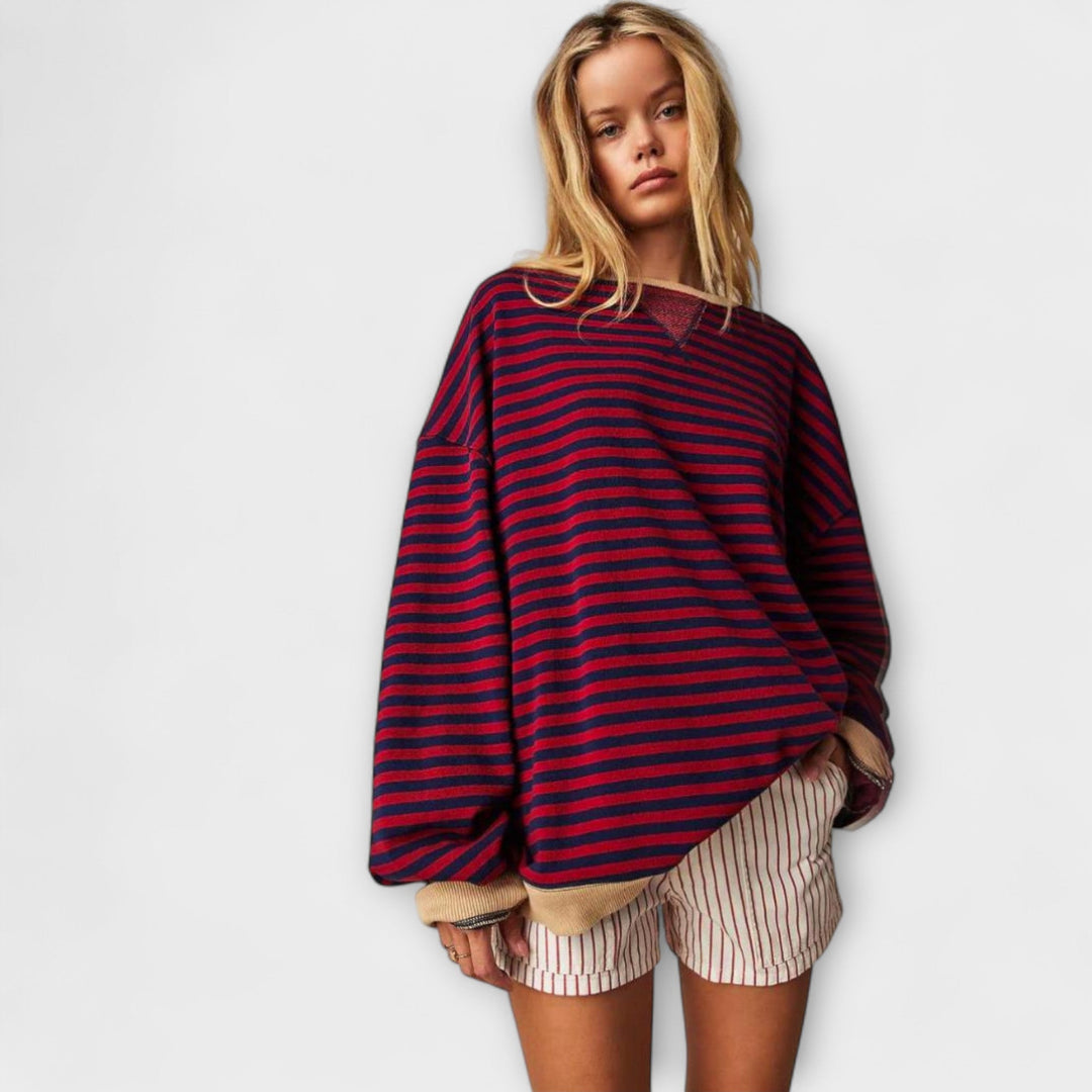Marija | Dryžuotas oversize megztinis