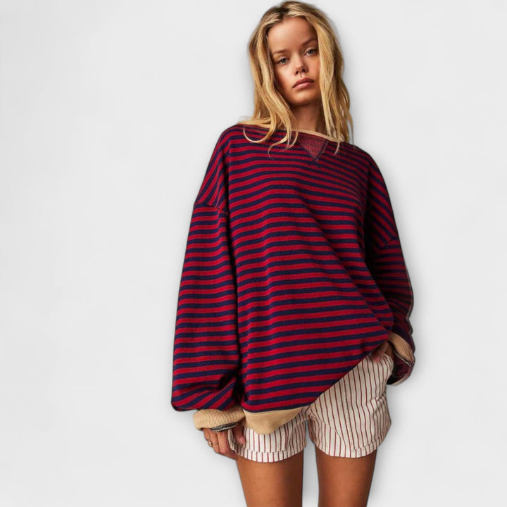Marija | Dryžuotas oversize megztinis
