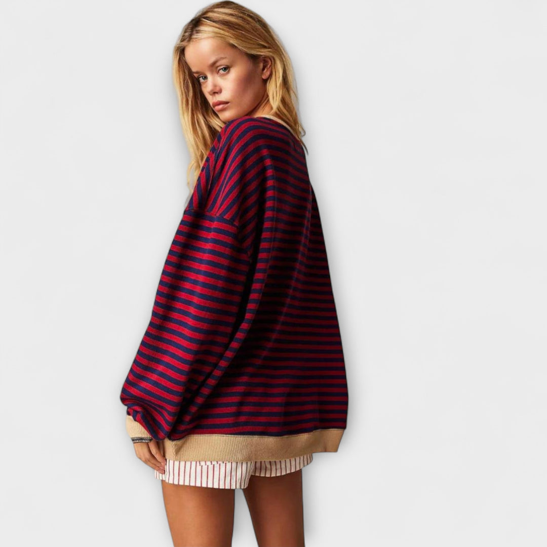 Marija | Dryžuotas oversize megztinis