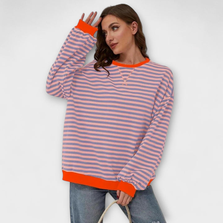 Marija | Dryžuotas oversize megztinis
