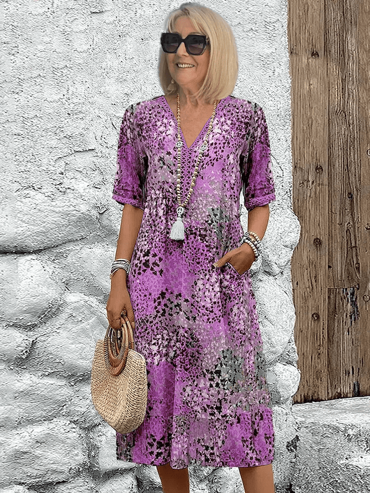 Elaisa | Elegantiška gėlėta Midi suknelė
