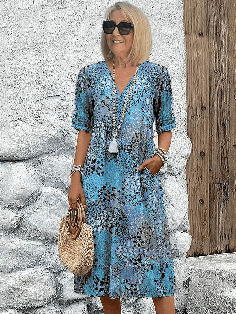 Elaisa | Elegantiška gėlėta Midi suknelė