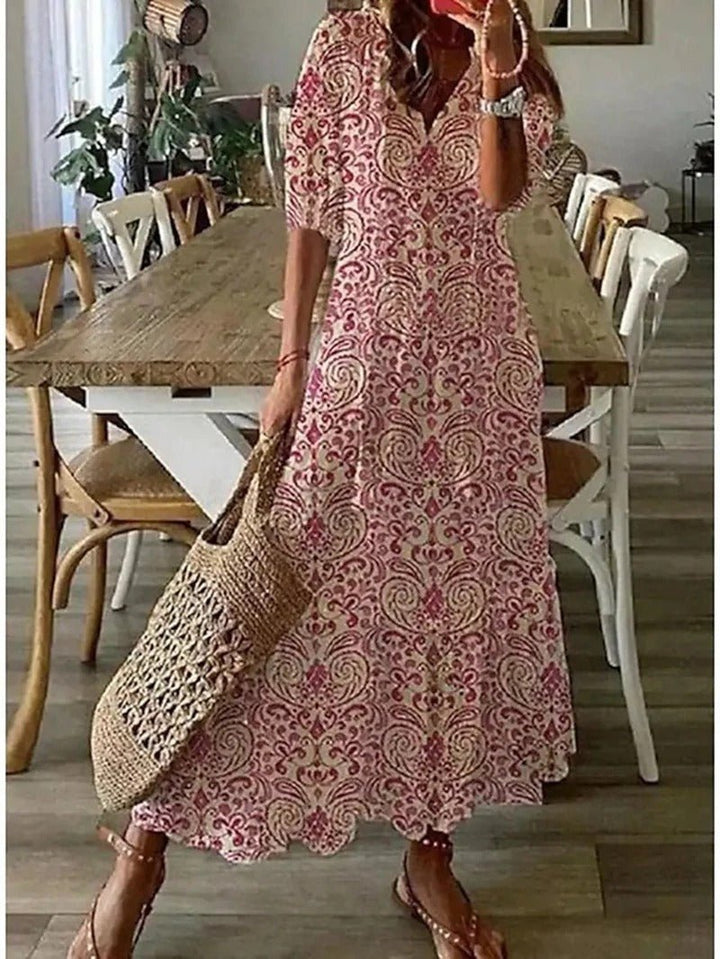 Lana | Prie figūros priglundanti Boho Maxi suknelė