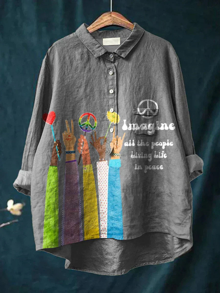 Indie | Moteriški „Bohemian Peace Print“ marškinėliai