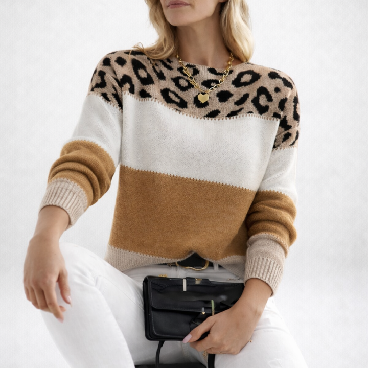 Ophélie | Elegantiškas megztinis su leopardo raštu