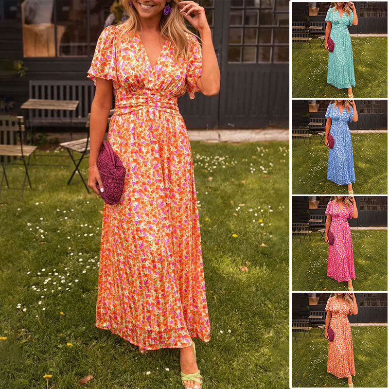 Amelija | Elegantiška gėlėta Maxi suknelė