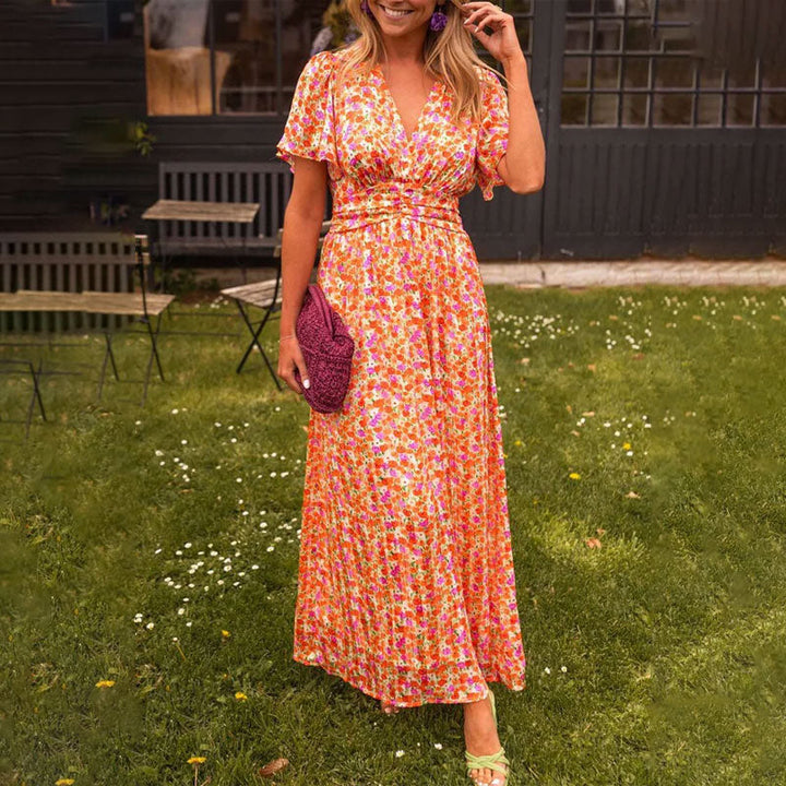 Amelija | Elegantiška gėlėta Maxi suknelė