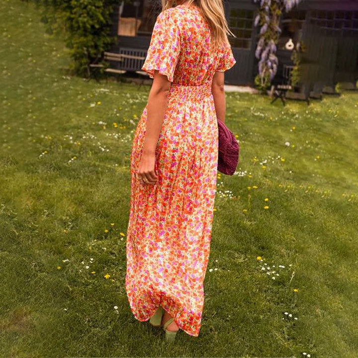 Amelija | Elegantiška gėlėta Maxi suknelė