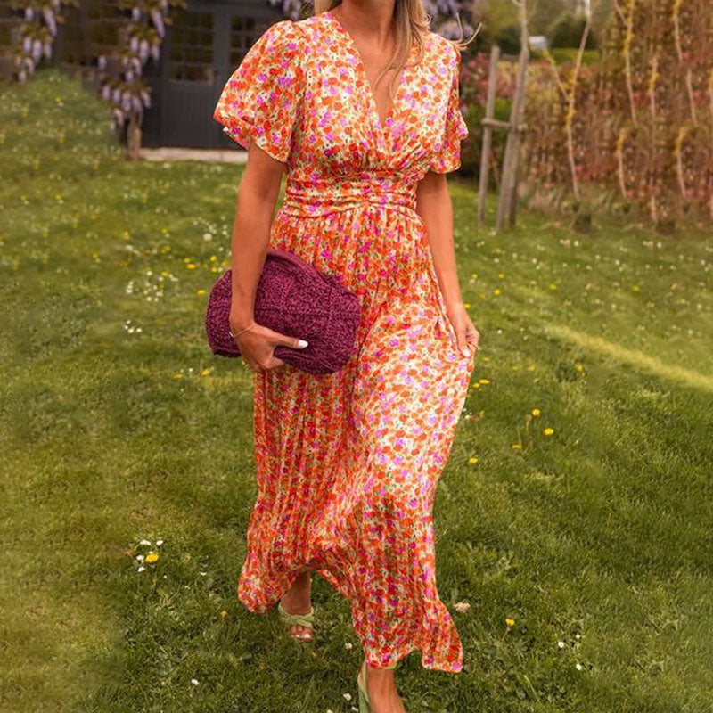 Amelija | Elegantiška gėlėta Maxi suknelė