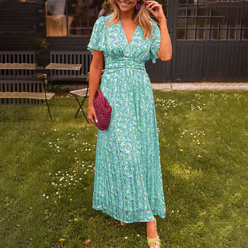 Amelija | Elegantiška gėlėta Maxi suknelė
