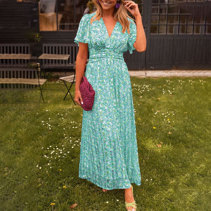 Amelija | Elegantiška gėlėta Maxi suknelė