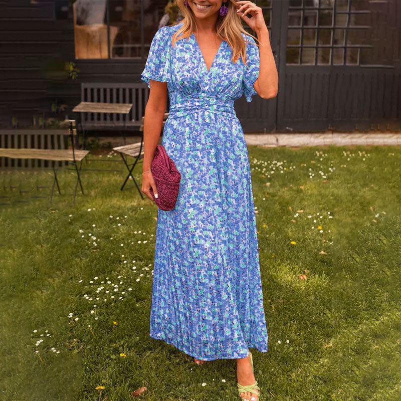 Amelija | Elegantiška gėlėta Maxi suknelė